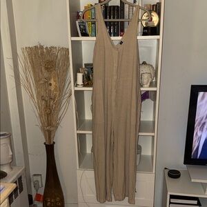 Old Navy Tan Button-Front Jumpsuit